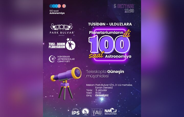 Park Bulvar AVM-də teleskopla Günəşin müşahidəsi həyata keçirilmişdir